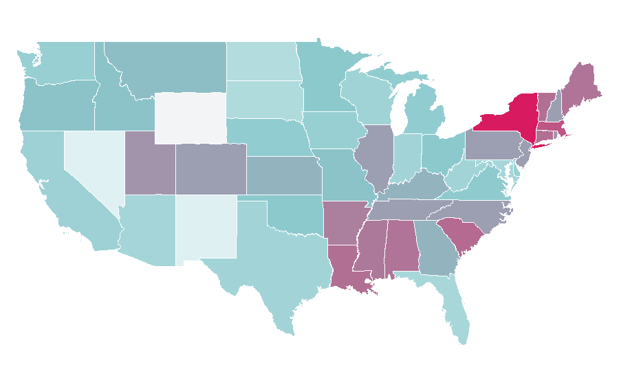 Affinity by region — Throw pillow, United States
