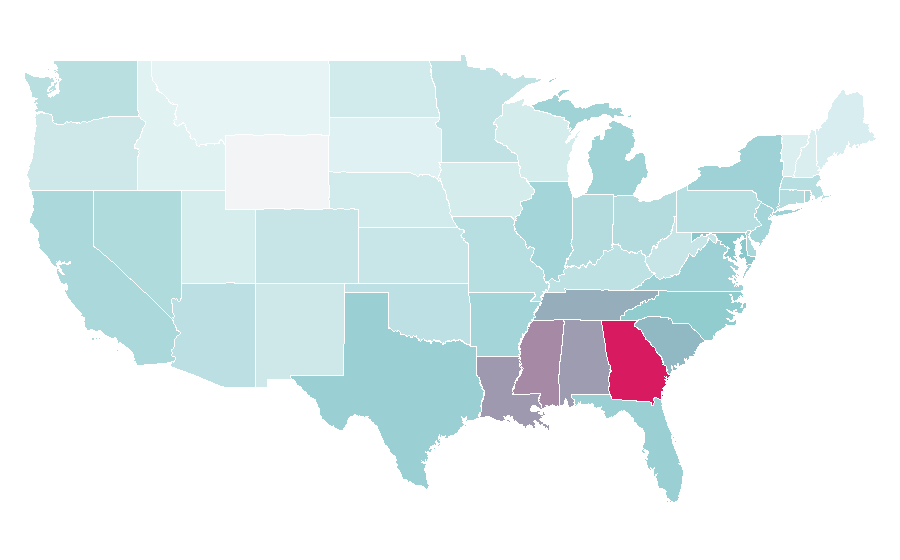 Affinity by region — T.I., United States