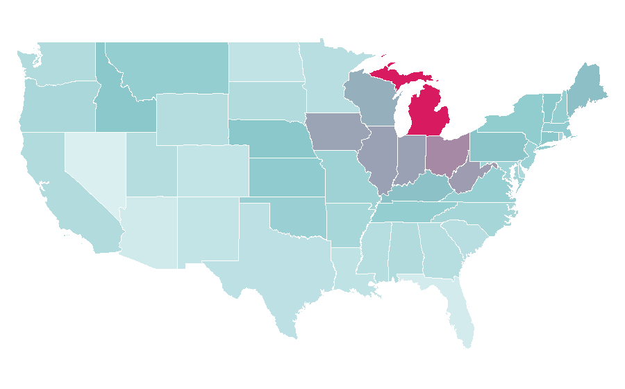 Affinity by region — Tick, United States