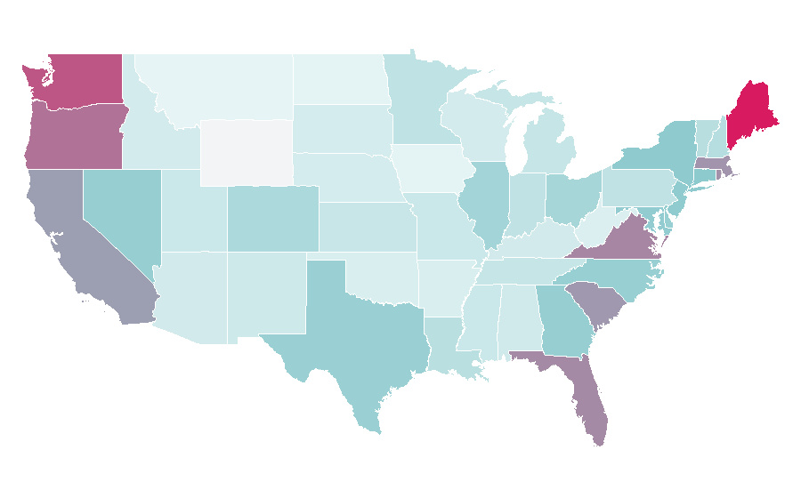 Affinity by region — Tidal (service), United States