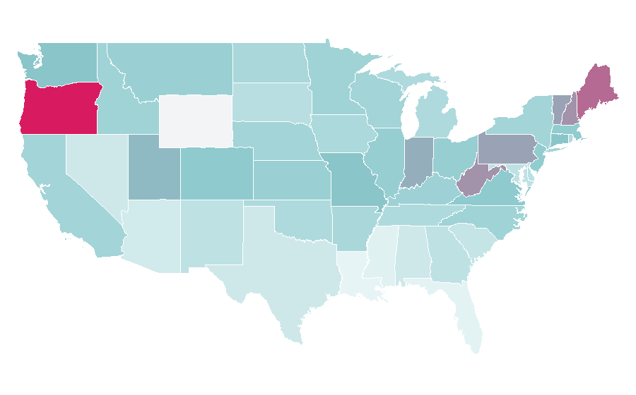 Affinity by region — Tie-dye, United States