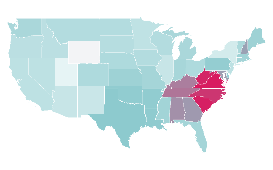 Affinity by region — Tieks, United States