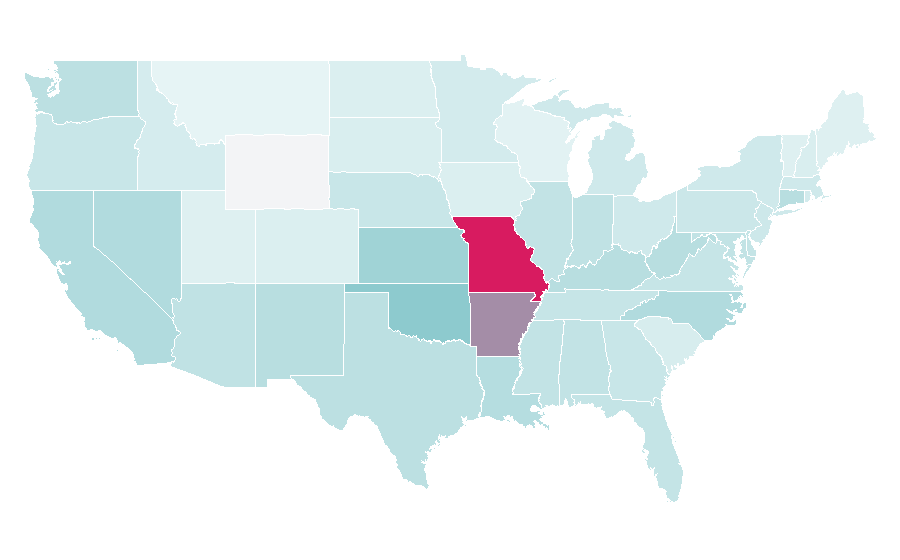 Affinité par région — Time travel, États-Unis