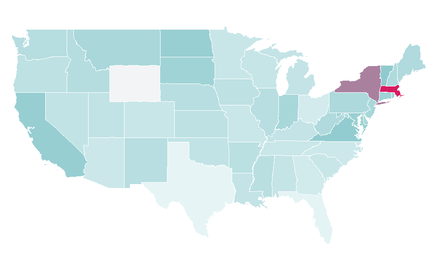 Affinity by region — Times Higher Education, United States