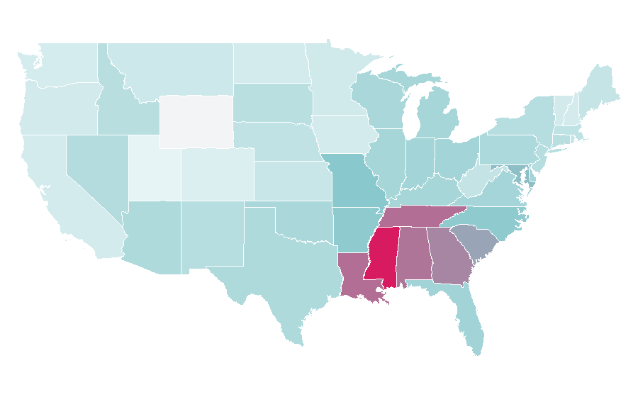 Affinity by region — Tina Turner, United States