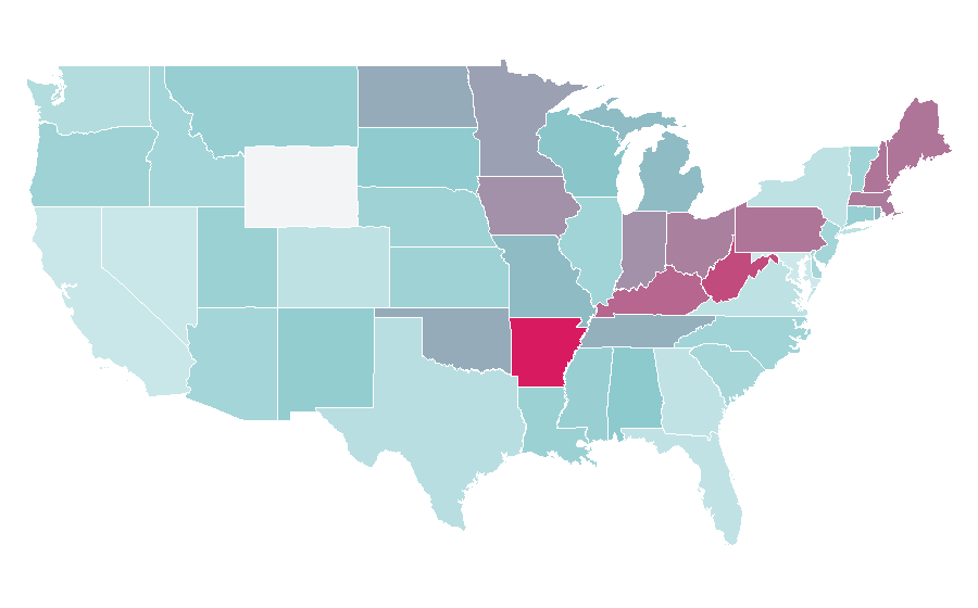 Affinity by region — Tiny Tim (musician), United States