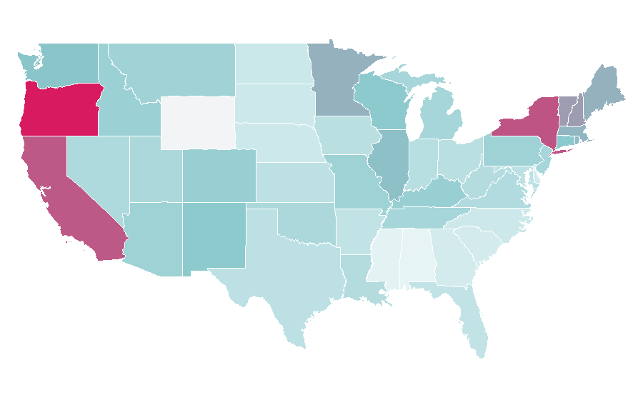 Affinity by region — To Die For, United States