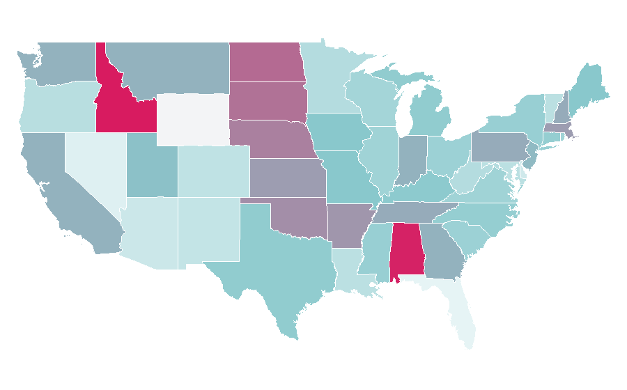 Affinity by region — To Kill a Mockingbird (film), United States
