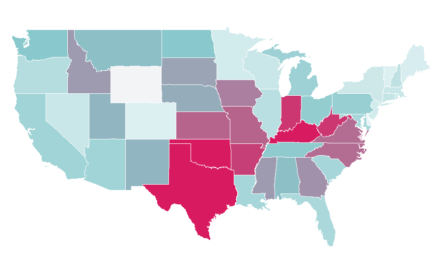 Affinity by region — Toe, United States