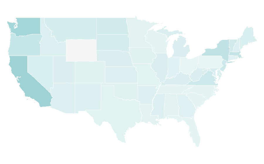 Affinity by region — TOEIC, United States