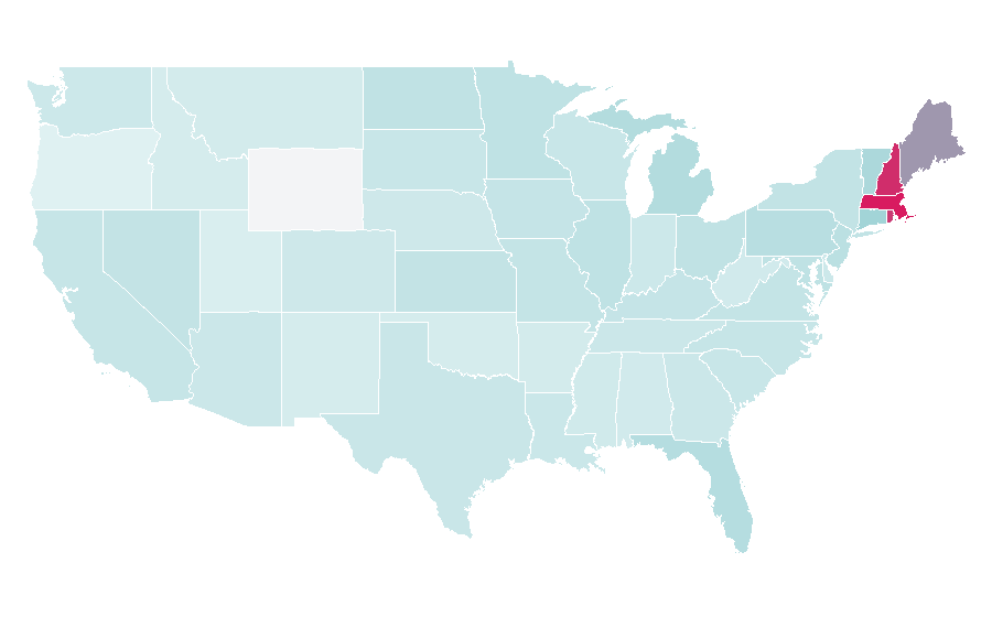 Affinité par région — Tom Brady, États-Unis
