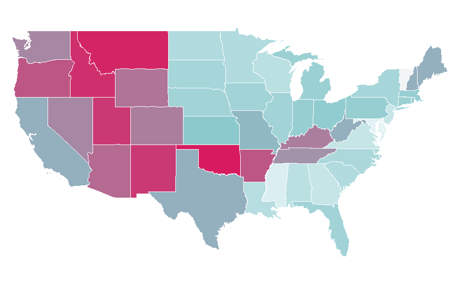 Affinity by region — Tom Hardy, United States