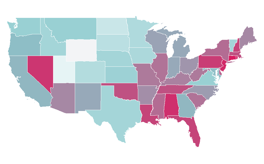 Affinity by region — Tom Jones (singer), United States