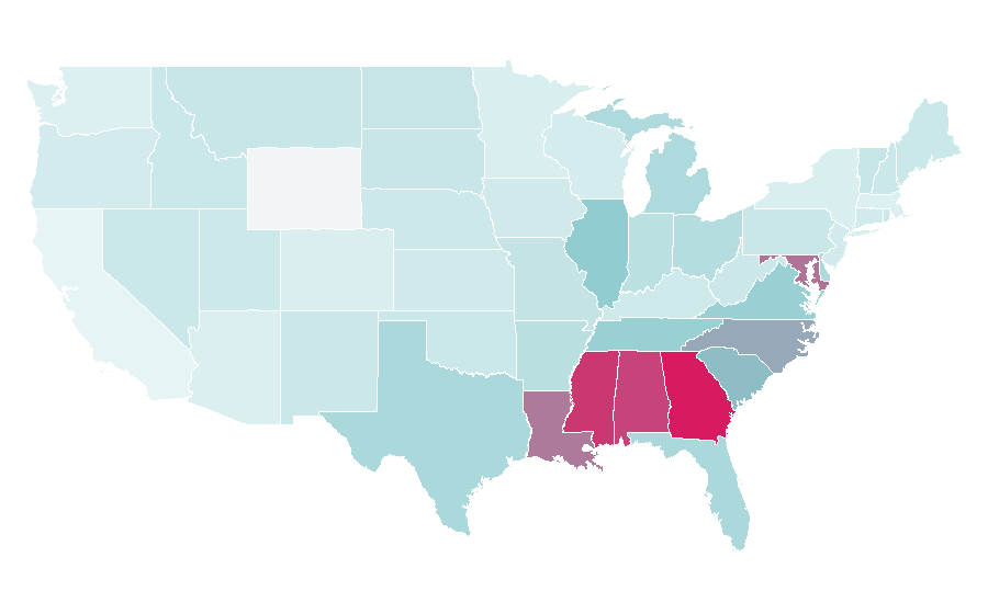 Affinity by region — Tom Joyner, United States