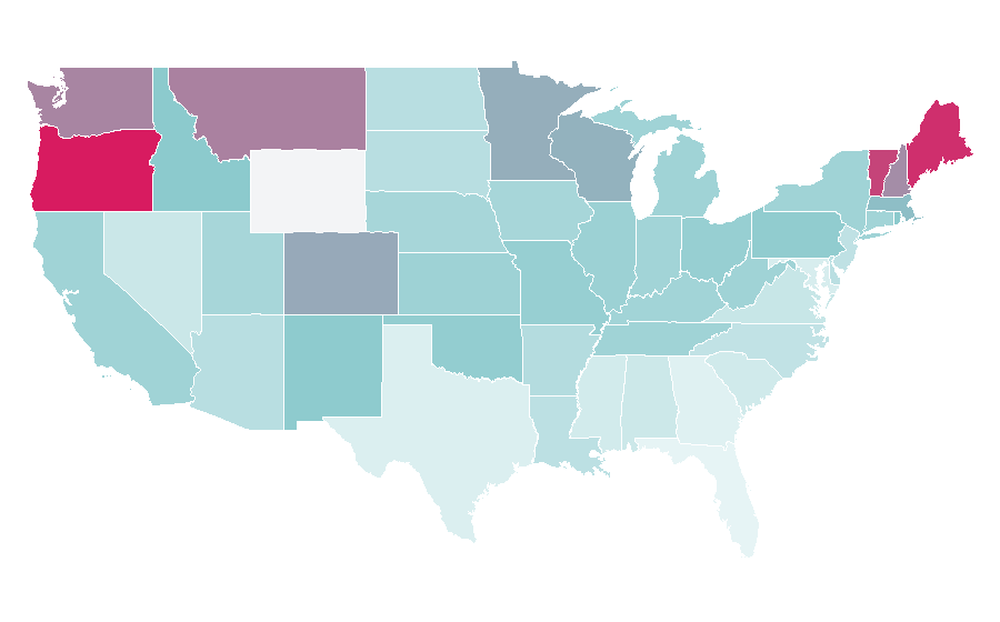 Affinity by region — tom waits, United States