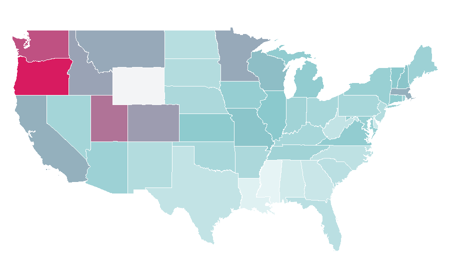 Affinity by region — Tomorrow Never Dies, United States