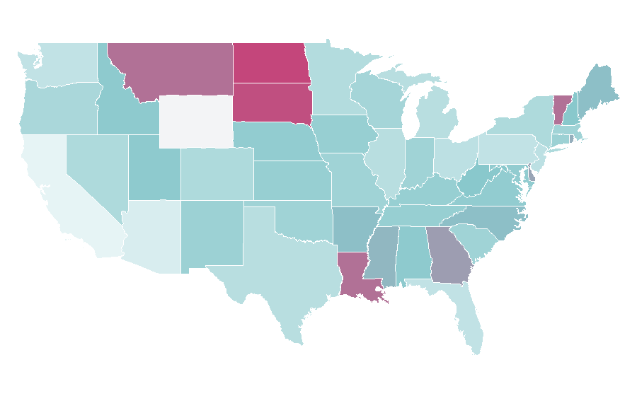Affinity by region — Toning exercises, United States