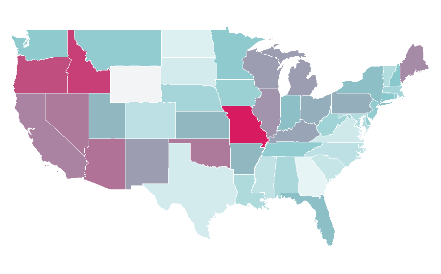 Affinity by region — Tony Curtis, United States
