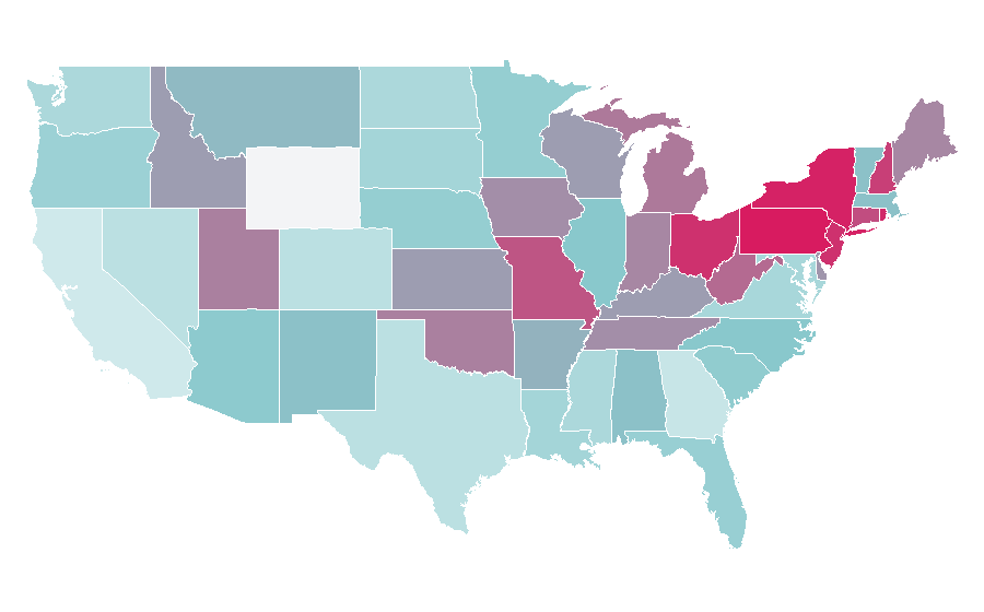 Affinity by region — Tony Danza, United States