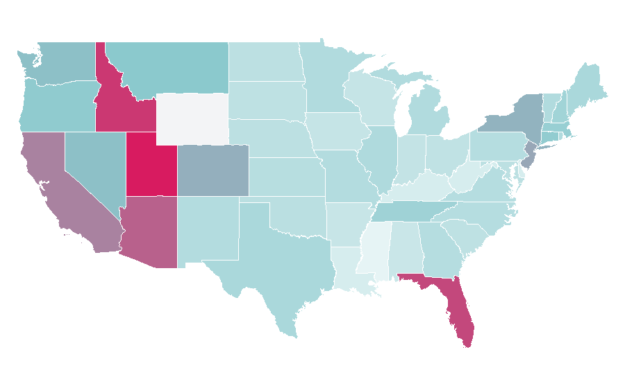 Affinity by region — Tony Robbins, United States