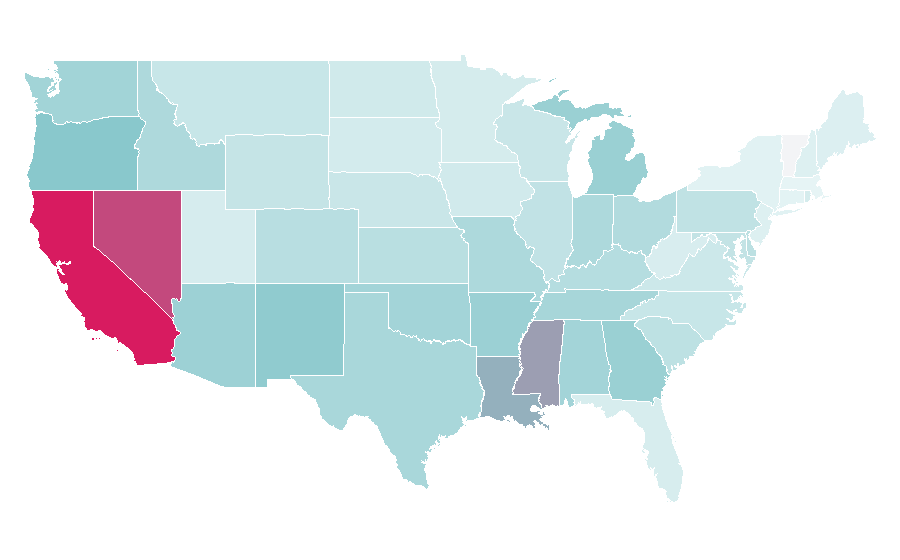 Affinity by region — Too Short, United States