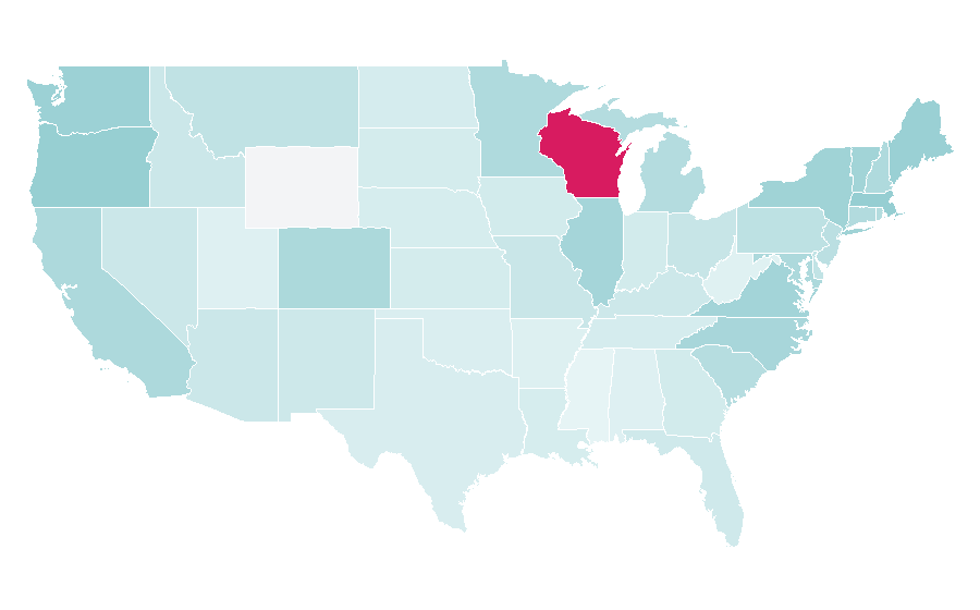 Affinity by region — Top Chef, United States