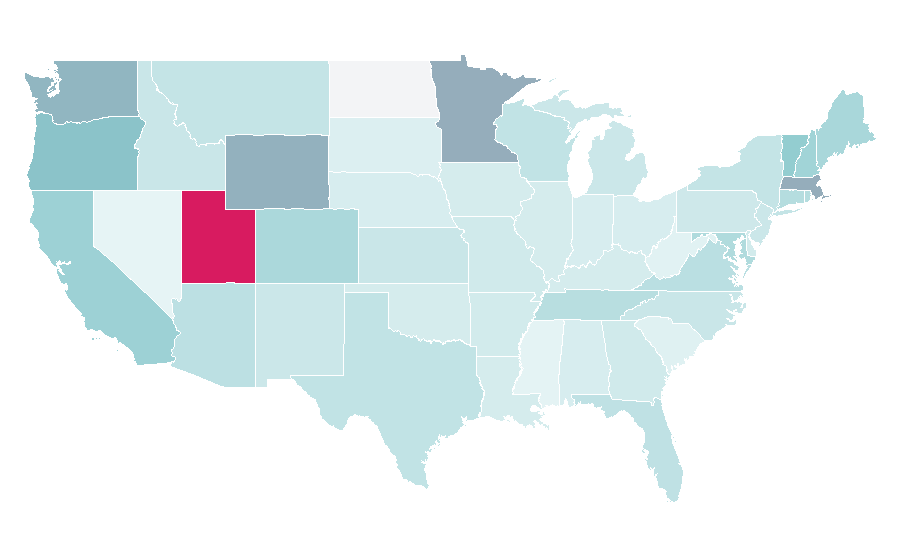 Affinity by region — Tori (wrestler), United States