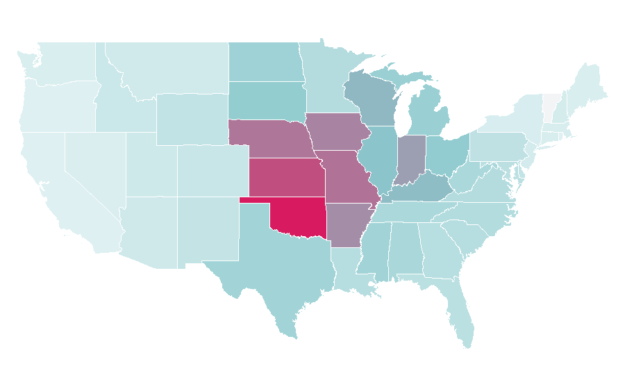 Affinity by region — Tornado, United States