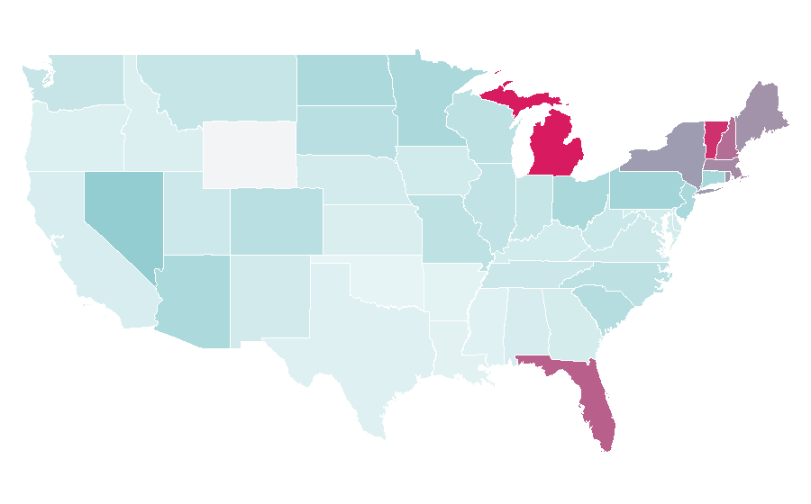 Affinity by region — Toronto Maple Leafs, United States