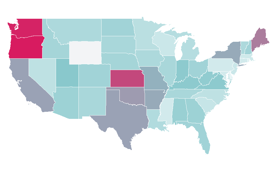 Affinity by region — Tors, United States