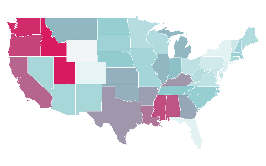 Affinity by region — Tortilla chip, United States