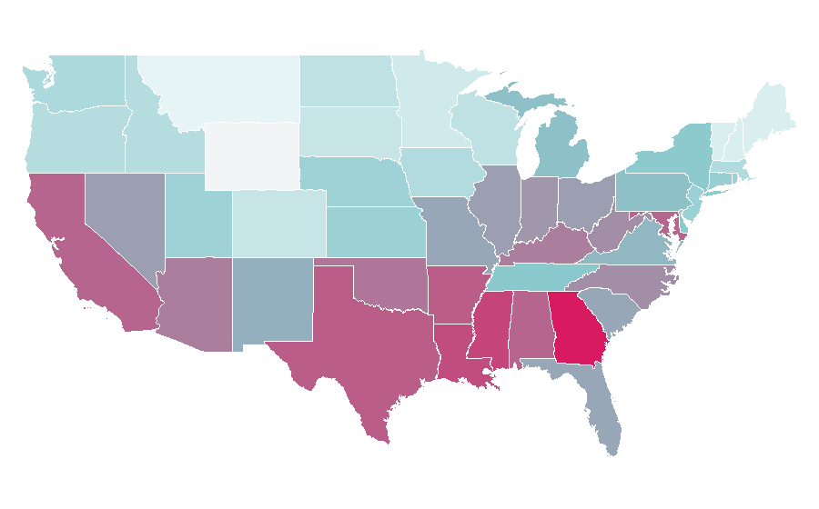 Affinity by region — Total Drama Island, United States