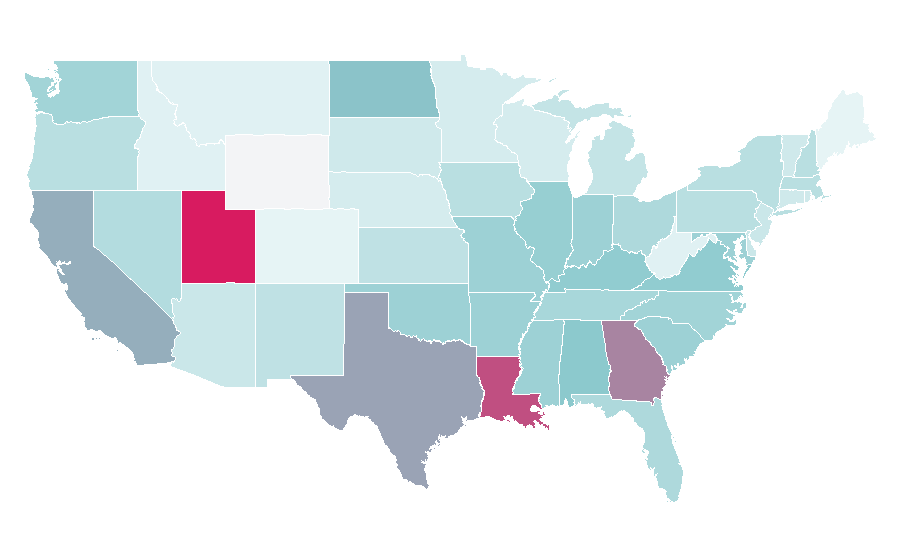 Affinität nach Region — Touchscreen, USA