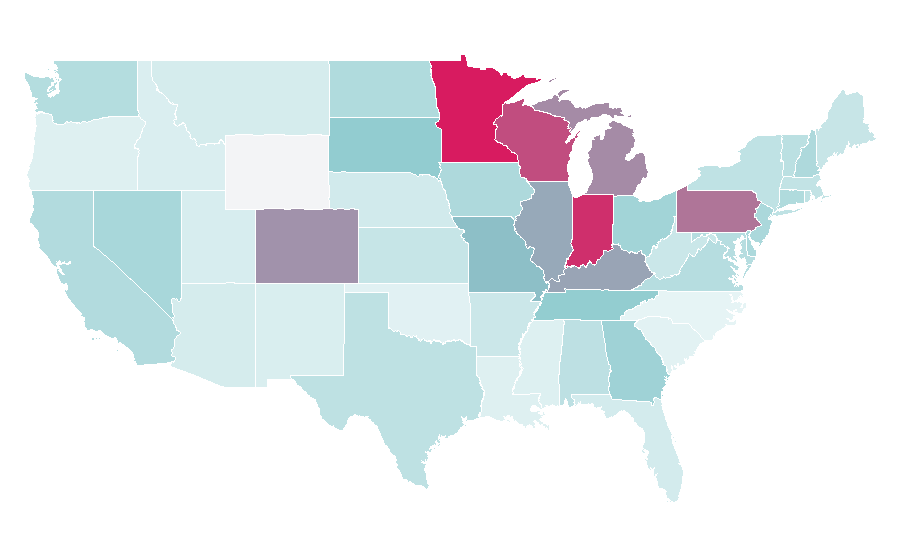 Affinity by region — Tough Mudder, United States