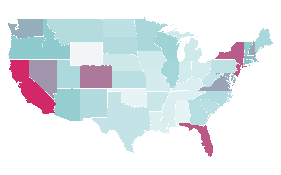 Affinity by region — TourRadar, United States
