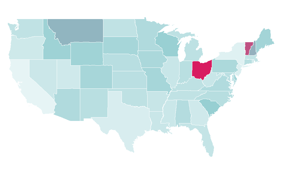 Affinity by region — Town Hall, United States