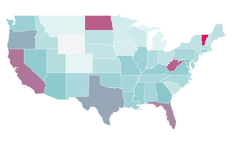 Affinity by region — Toyota Corolla, United States