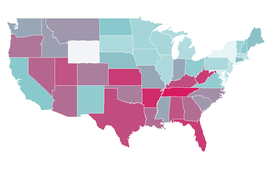 Affinity by region — Toyota FJ Cruisers, United States