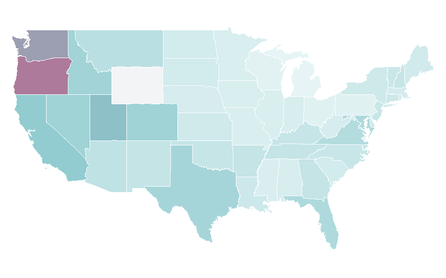 Affinity by region — Toyota HiAce, United States