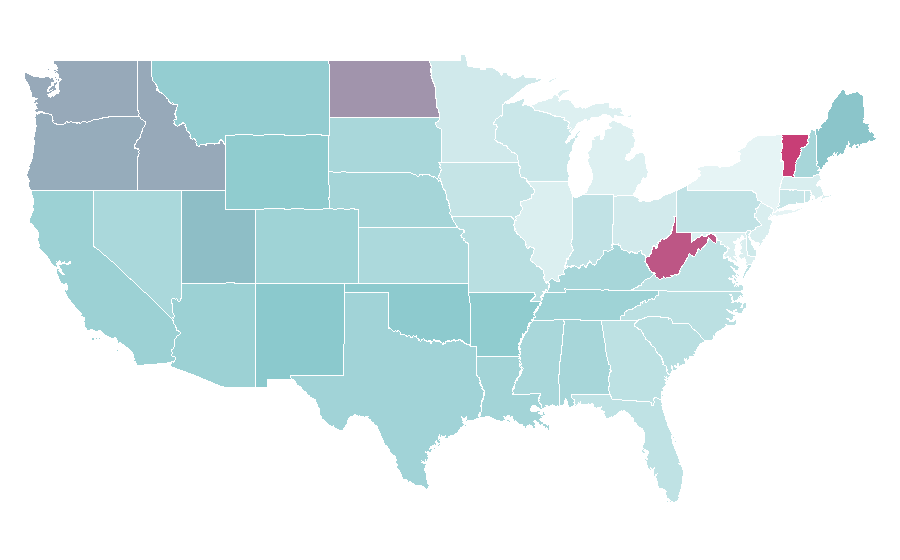 Affinity by region — Toyota Tacoma, United States