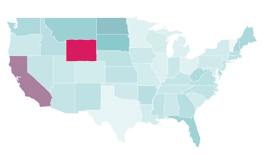 Affinity by region — Track day, United States