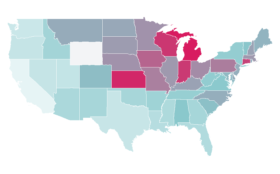 Affinity by region — Tracy Wolfson, United States