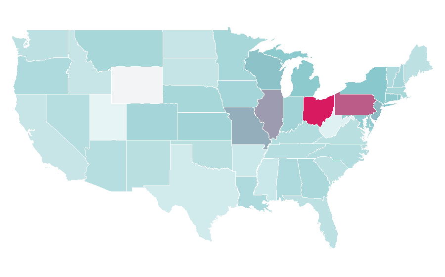 Affinity by region — Trading Places, United States