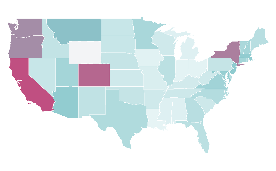 Affinity by region — Traditional Chinese medicine, United States
