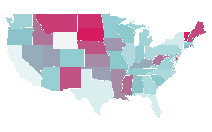 Affinity by region — Traditional pop music, United States