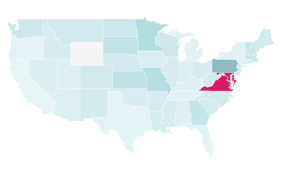 Affinity by region — Training camp (National Football League), United States