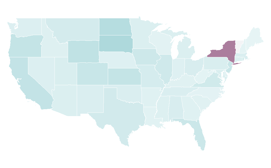 Afinidad por región — Travel agency, Estados Unidos