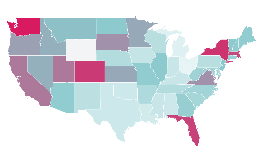 Affinity by region — Travel Blogger, United States