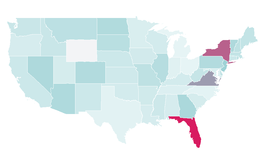Affinity by region — Travel Weekly, United States