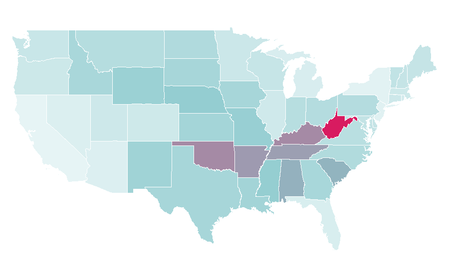 Affinity by region — Treaty Oak Revival, United States